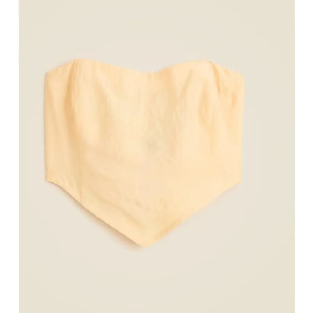 J Crew Tie Back Tube Top S NWT Yellow Beige Tan CK077 J.Crew Festival Boho